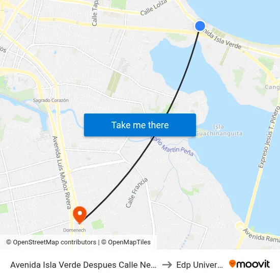 Avenida Isla Verde Despues Calle Nepturno to Edp University map
