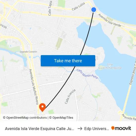 Avenida Isla Verde Esquina Calle Jupiter to Edp University map