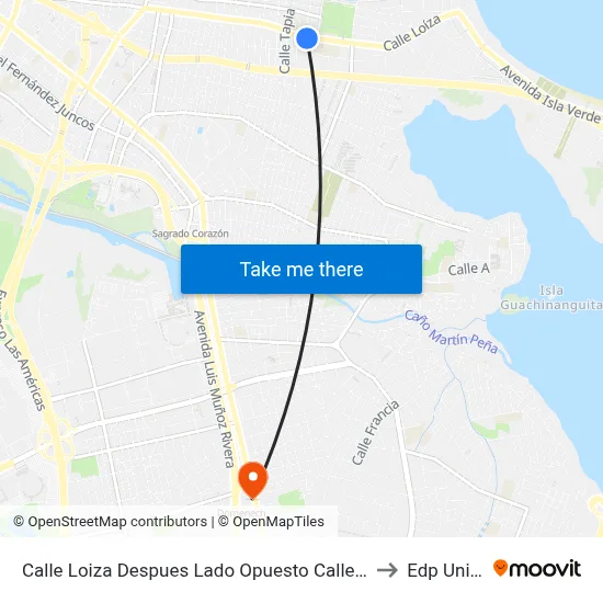 Calle Loiza Despues Lado Opuesto Calle Rampla Del Admirante to Edp University map