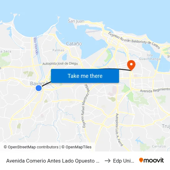 Avenida Comerio Antes Lado Opuesto Calle Manuel Rossi to Edp University map