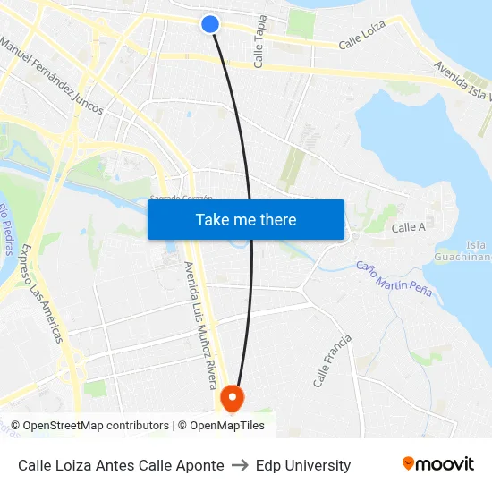 Calle Loiza Antes Calle Aponte to Edp University map