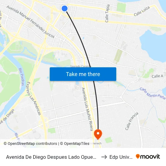 Avenida De Diego Despues Lado Opuesto Calle Estrella to Edp University map