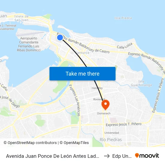 Avenida Juan Ponce De León Antes Lado Opuesto Calle Waymouth to Edp University map