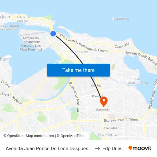 Avenida Juan Ponce De León Despues Calle Olimpo to Edp University map