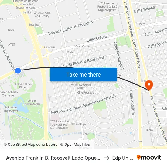 Avenida Franklin D. Roosvelt Lado Opuesto Calle Las America to Edp University map