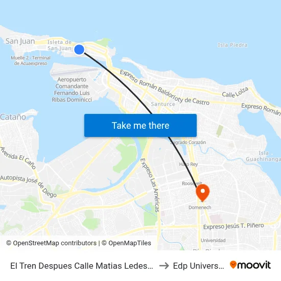 El Tren Despues Calle Matias Ledesma to Edp University map