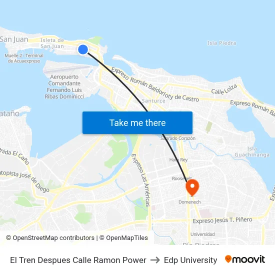 El Tren Despues Calle Ramon Power to Edp University map