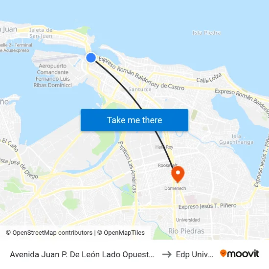 Avenida Juan P. De León Lado Opuesto Calle Olimpo to Edp University map