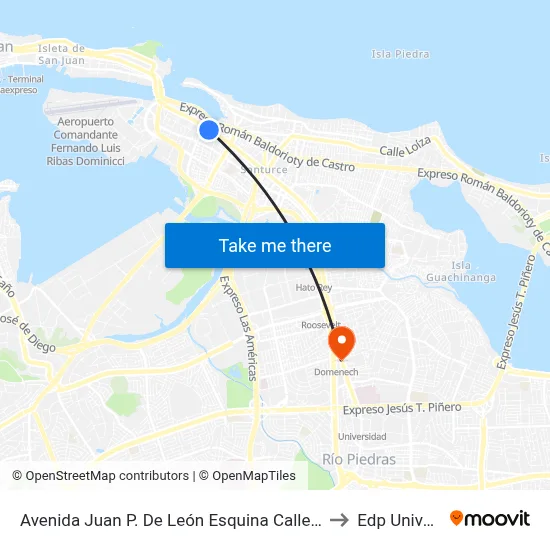 Avenida Juan P. De León Esquina Calle Monserrate to Edp University map