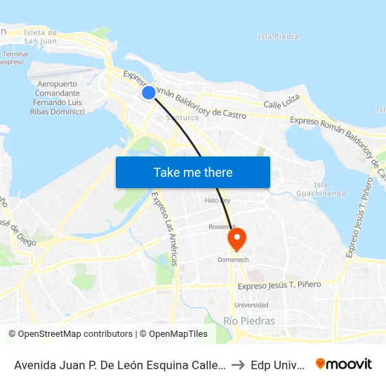 Avenida Juan P. De León Esquina Calle Runcabado to Edp University map