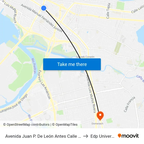 Avenida Juan P. De León Antes Calle Labra to Edp University map