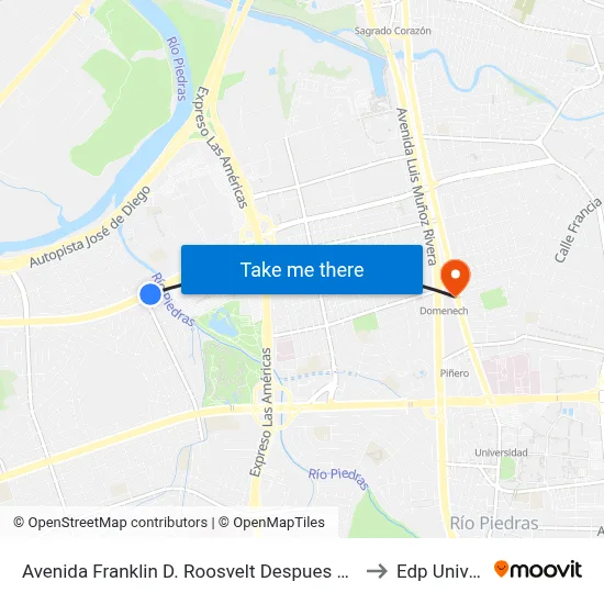 Avenida Franklin D. Roosvelt Despues Calle Andalucia to Edp University map