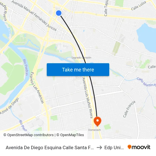 Avenida De Diego Esquina Calle Santa Fe (Edificios Minillas) to Edp University map