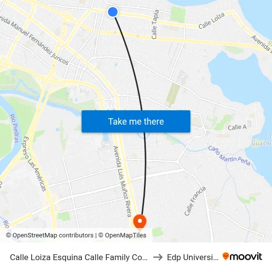 Calle Loiza Esquina Calle Family Court to Edp University map