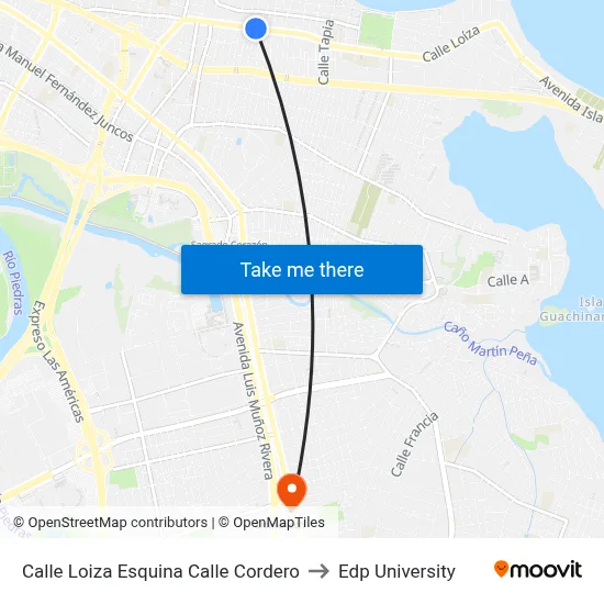Calle Loiza Esquina Calle Cordero to Edp University map