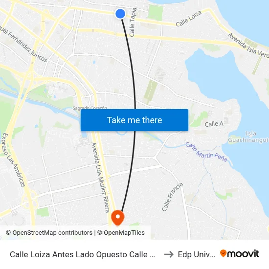 Calle Loiza Antes Lado Opuesto Calle Manuel Corchado to Edp University map