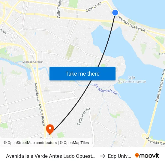 Avenida Isla Verde Antes Lado Opuesto Calle Jupiter to Edp University map