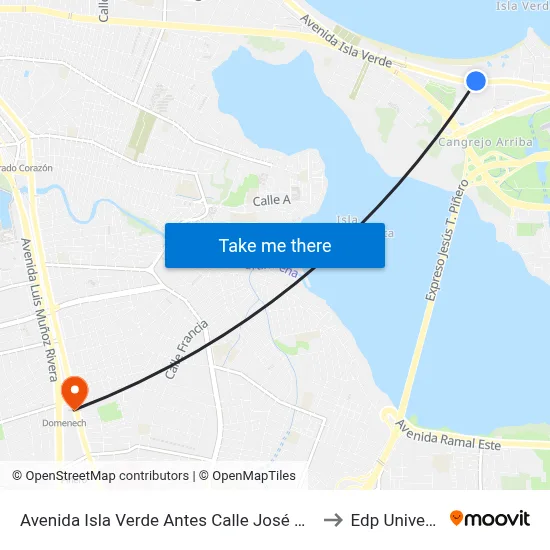 Avenida Isla Verde Antes Calle José M. Tartak to Edp University map