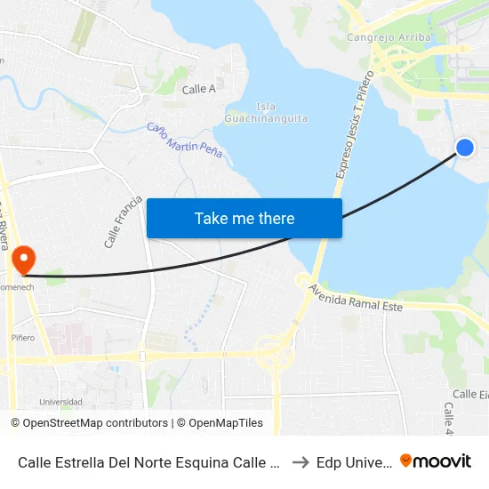 Calle Estrella Del Norte Esquina Calle Andromeda to Edp University map