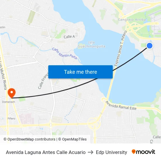 Avenida Laguna Antes Calle Acuario to Edp University map