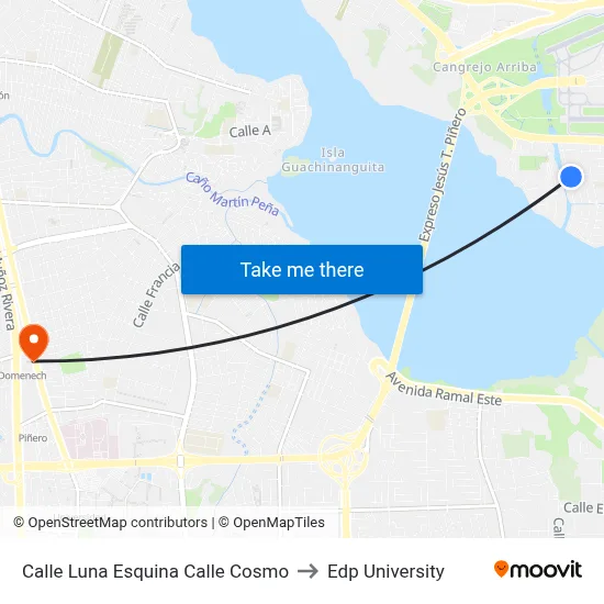 Calle Luna Esquina Calle Cosmo to Edp University map
