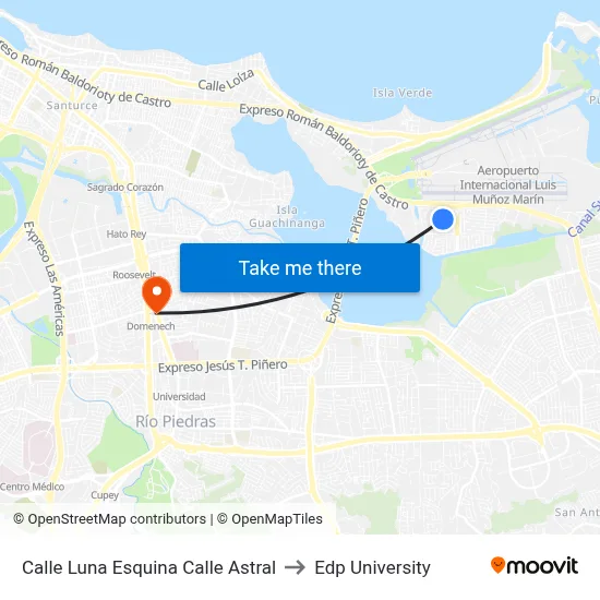 Calle Luna Esquina Calle Astral to Edp University map