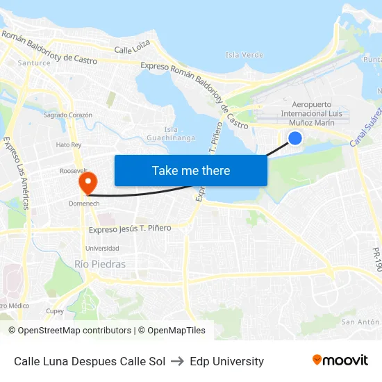 Calle Luna Despues Calle Sol to Edp University map