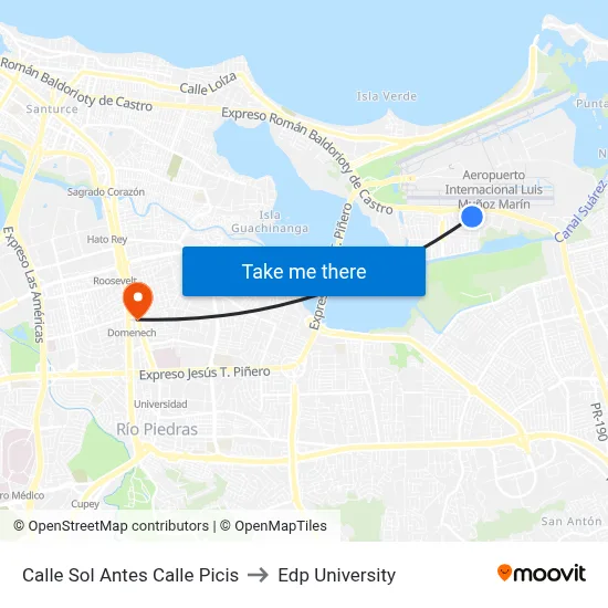 Calle Sol Antes Calle Picis to Edp University map