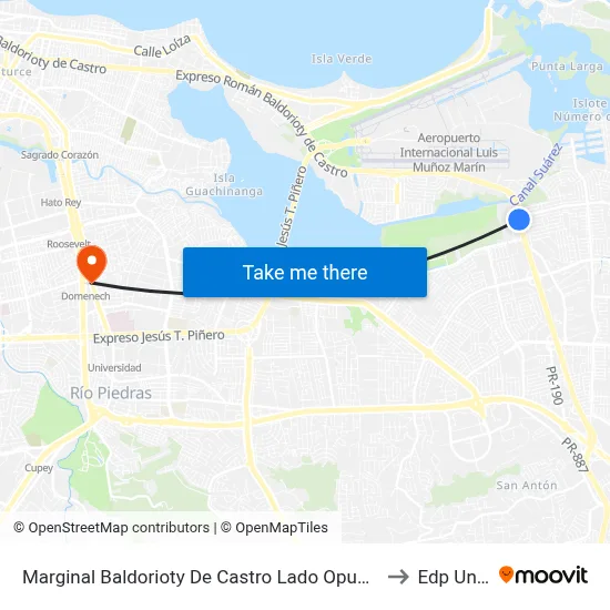 Marginal Baldorioty De Castro Lado Opuesto Iglesia Fuente Agua Viva to Edp University map