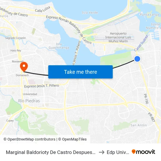 Marginal Baldorioty De Castro Despues Avenida Iturregui to Edp University map