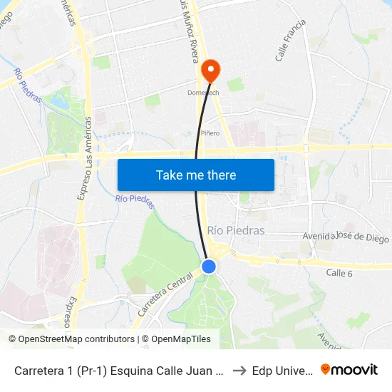 Carretera 1 (Pr-1) Esquina Calle Juan P. De Leon to Edp University map