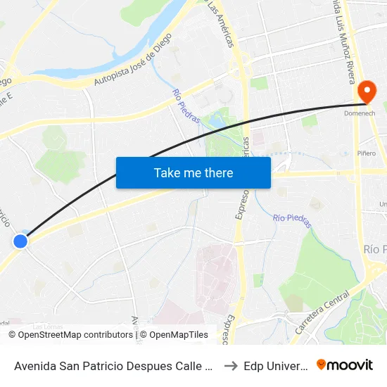 Avenida San Patricio Despues Calle Adams to Edp University map