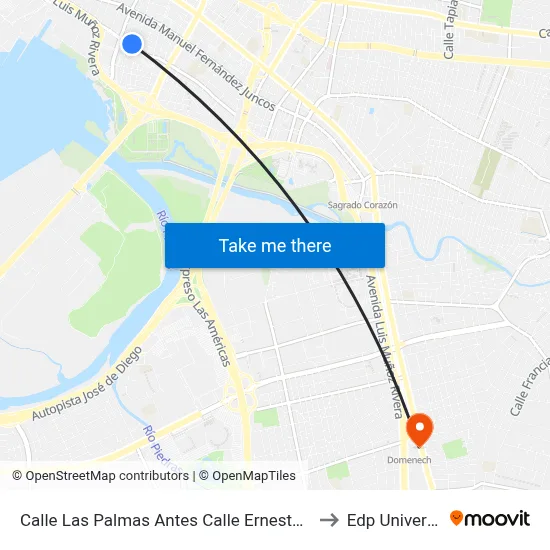Calle Las Palmas Antes Calle Ernesto Cerra to Edp University map