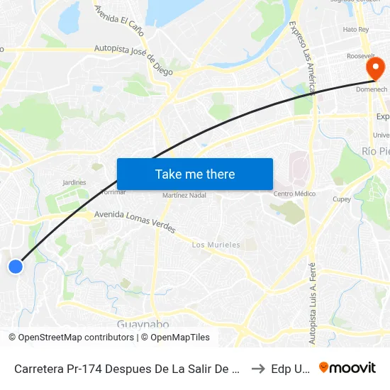 Carretera Pr-174 Despues De La Salir De La Universidad  Upr (Hacia Bayamón) to Edp University map