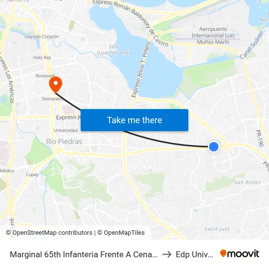 Marginal 65th Infanteria Frente A Cenapulo De La Fé to Edp University map