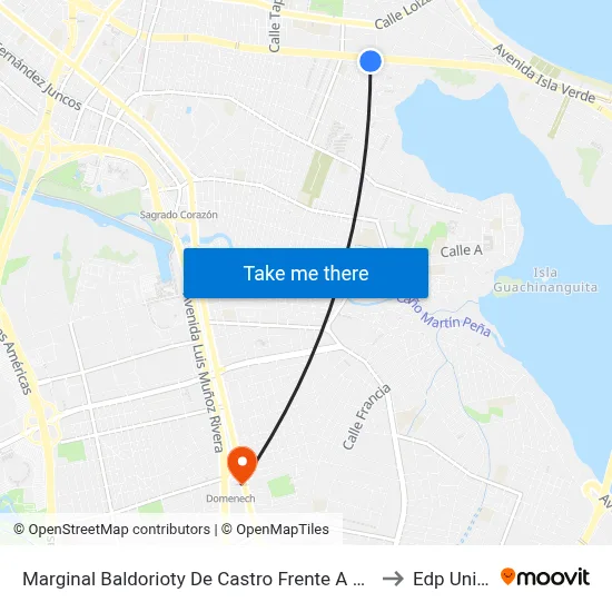 Marginal Baldorioty De Castro Frente A Placita De Los Salseros to Edp University map