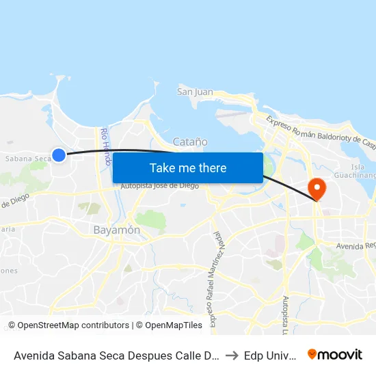 Avenida Sabana Seca Despues Calle Dr. Villalobos to Edp University map