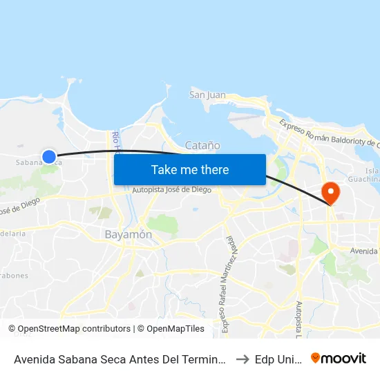 Avenida Sabana Seca Antes Del Terminal Vehiculos Publicos to Edp University map