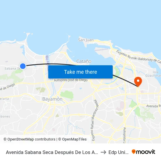 Avenida Sabana Seca Después De Los Apart. Mansión Del Mar to Edp University map