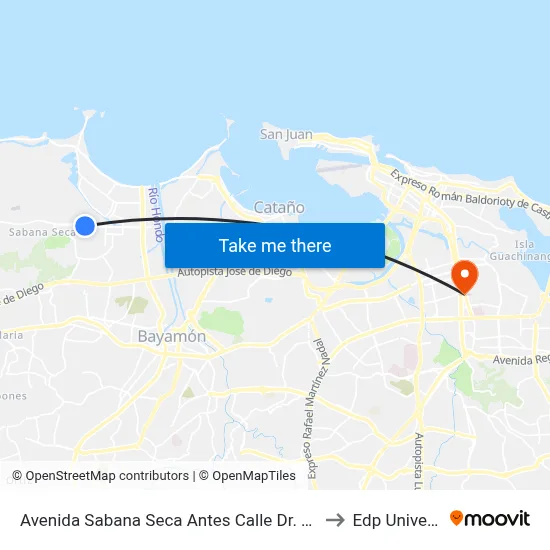 Avenida Sabana Seca Antes Calle Dr. Villalobos to Edp University map