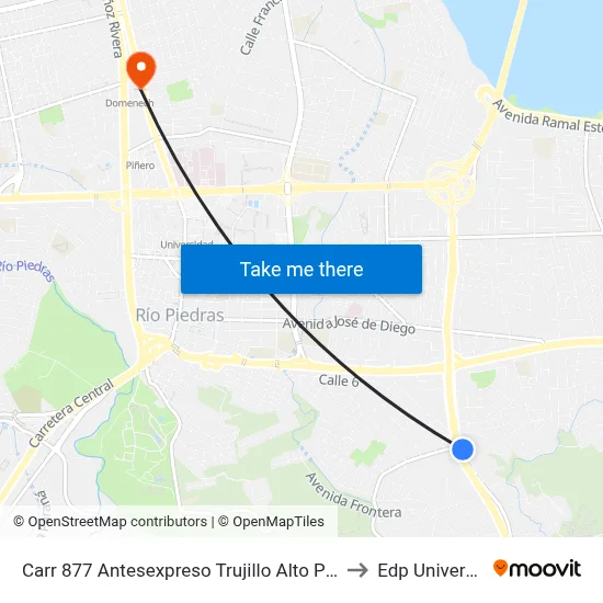 Carr 877 Antesexpreso Trujillo Alto Pr-181 to Edp University map