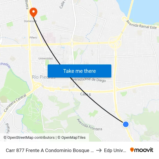 Carr 877 Frente A Condominio Bosque Real (Km 0.4) to Edp University map