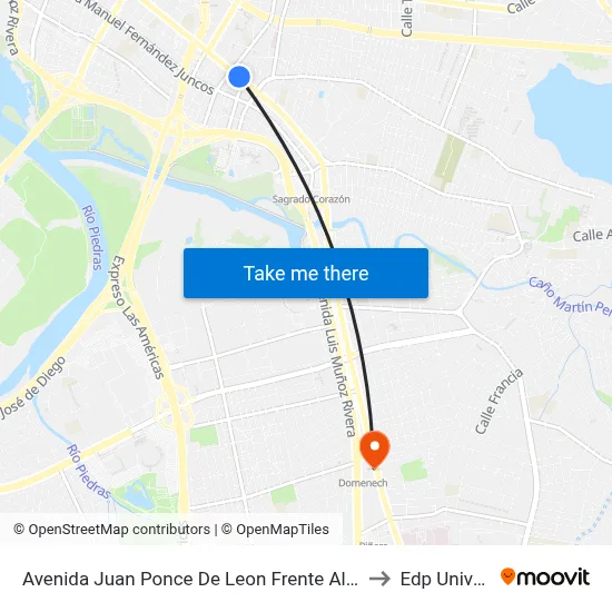 Avenida Juan Ponce De Leon Frente Al Cobian Plaza to Edp University map