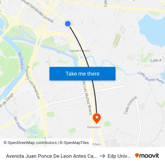 Avenida Juan Ponce De Leon Antes Calle San Jorge to Edp University map