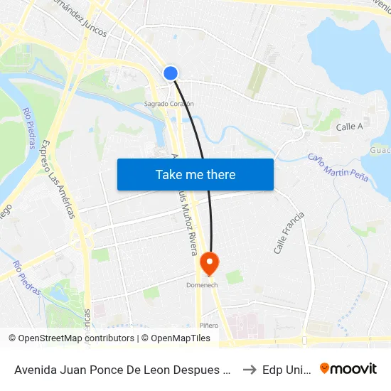 Avenida Juan Ponce De Leon Despues Ave. Sagrado Corazon to Edp University map