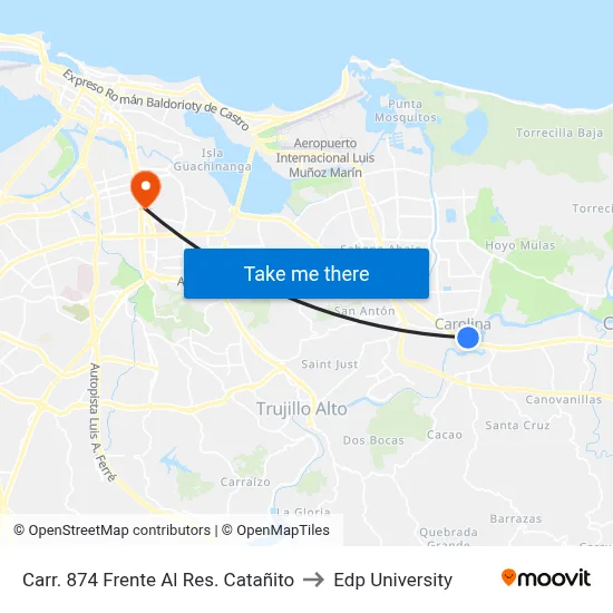 Carr. 874 Frente Al Res. Catañito to Edp University map