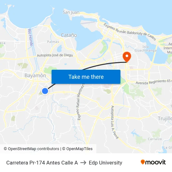 Carretera Pr-174 Antes Calle A to Edp University map