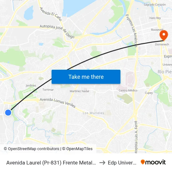 Avenida Laurel (Pr-831) Frente Metal Steel to Edp University map