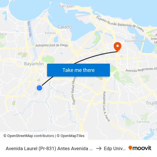Avenida Laurel (Pr-831) Antes Avenida  Javier A. Mendez to Edp University map