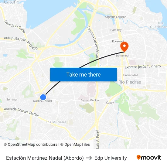 Estación Martinez Nadal (Abordo) to Edp University map